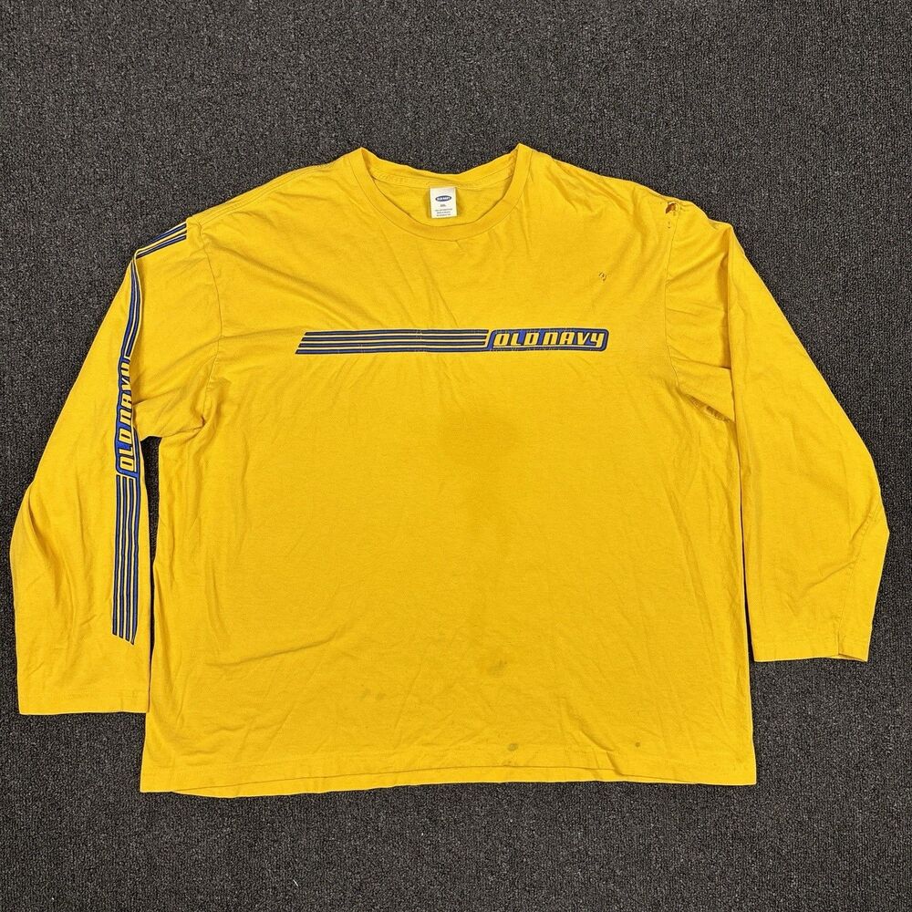 Vintage Y2K Old Navy T Shirt Distressd Long Sleeve Streetwear Skate Size 2XL XXL
